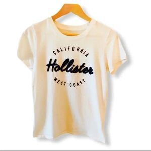 Hollister Logo Graphic Womens  Comfy Soft Athleisure T-Shirt SZ S